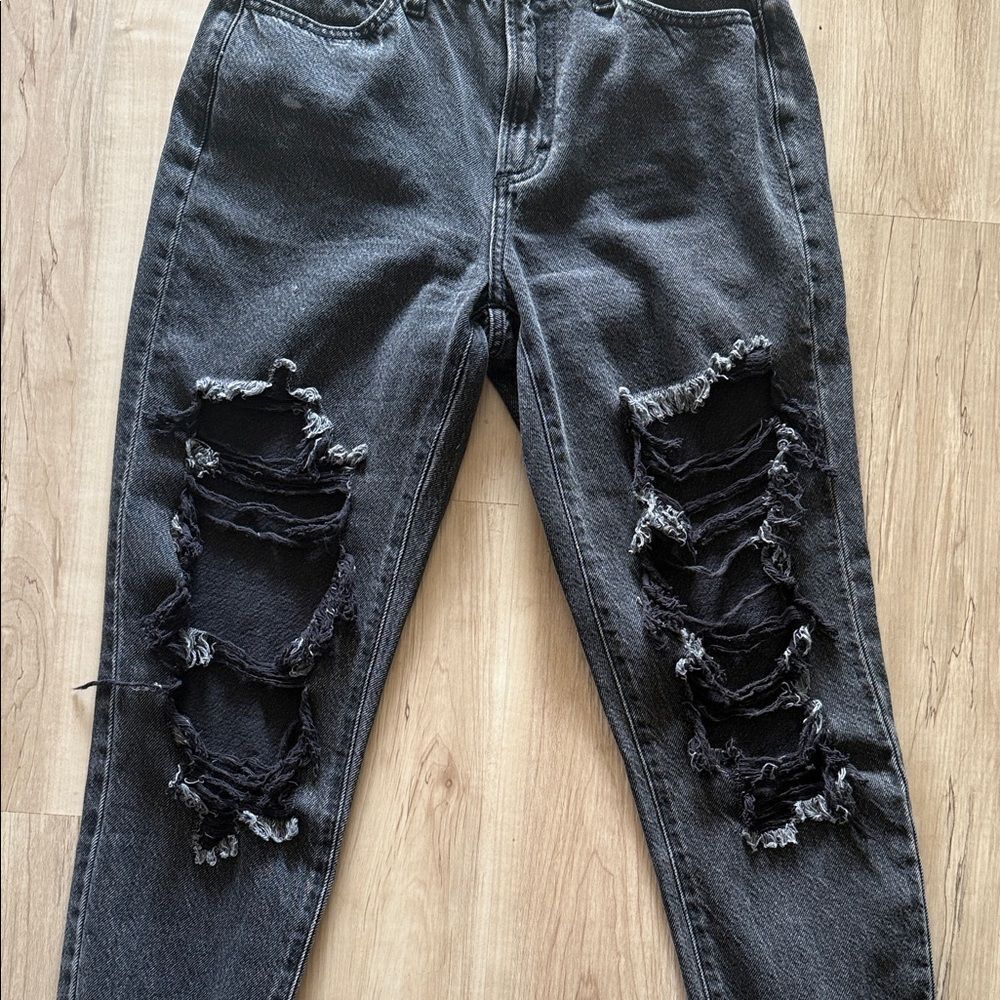 Fashion Nova Distressed Black Jeans - Picture 2 of 5